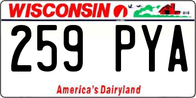 WI license plate 259PYA