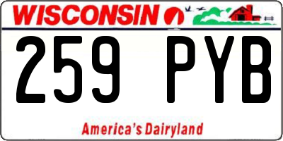 WI license plate 259PYB