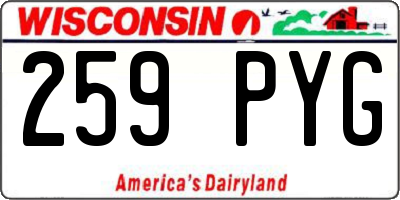 WI license plate 259PYG
