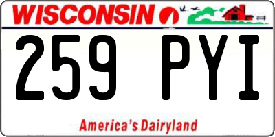 WI license plate 259PYI