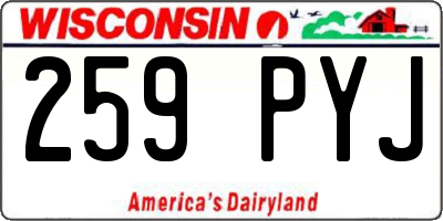 WI license plate 259PYJ