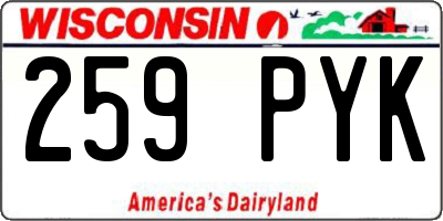 WI license plate 259PYK