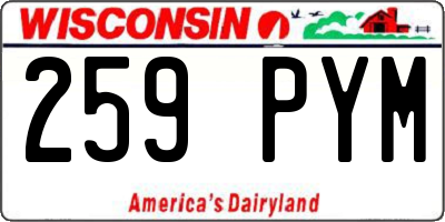 WI license plate 259PYM