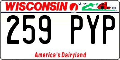 WI license plate 259PYP