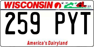 WI license plate 259PYT