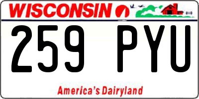 WI license plate 259PYU
