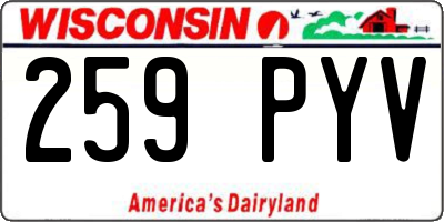 WI license plate 259PYV