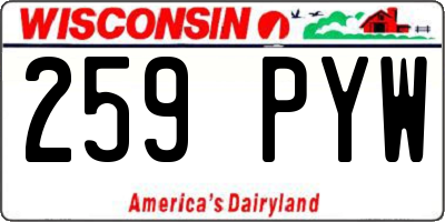 WI license plate 259PYW
