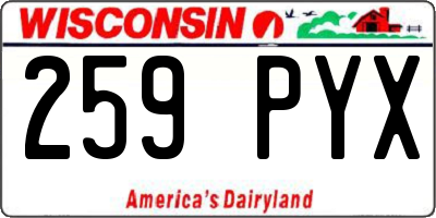 WI license plate 259PYX
