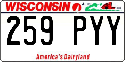 WI license plate 259PYY