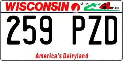 WI license plate 259PZD
