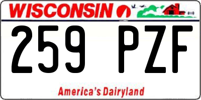 WI license plate 259PZF