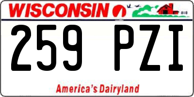 WI license plate 259PZI