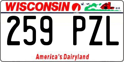 WI license plate 259PZL