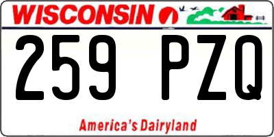WI license plate 259PZQ