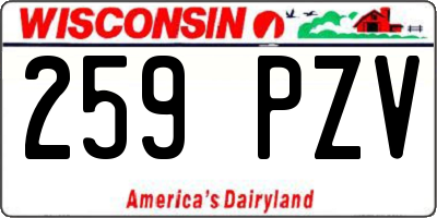 WI license plate 259PZV