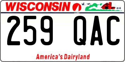 WI license plate 259QAC