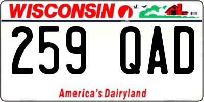 WI license plate 259QAD
