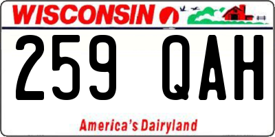 WI license plate 259QAH