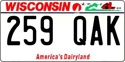 WI license plate 259QAK