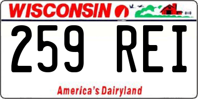 WI license plate 259REI