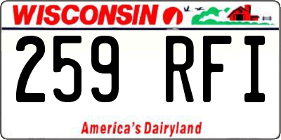WI license plate 259RFI