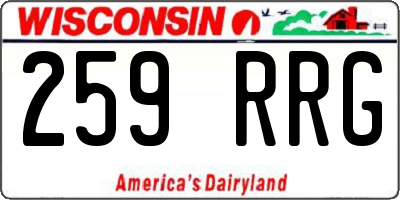WI license plate 259RRG