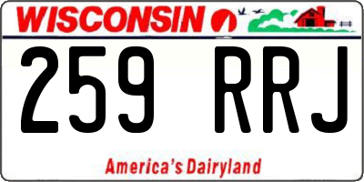 WI license plate 259RRJ