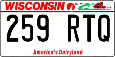 WI license plate 259RTQ