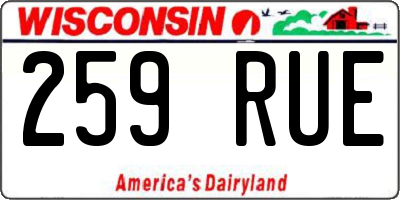 WI license plate 259RUE