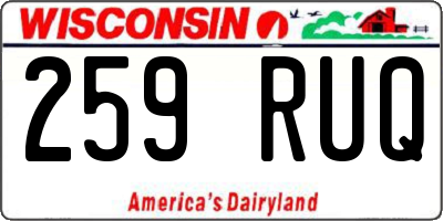 WI license plate 259RUQ