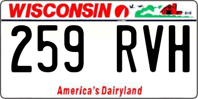 WI license plate 259RVH