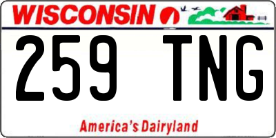 WI license plate 259TNG