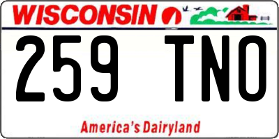 WI license plate 259TNO