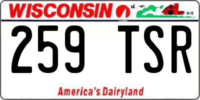 WI license plate 259TSR