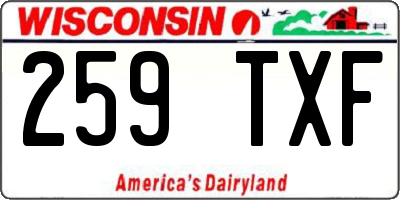 WI license plate 259TXF