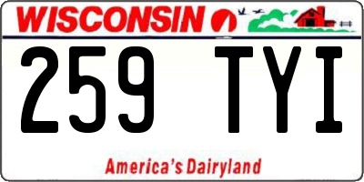 WI license plate 259TYI