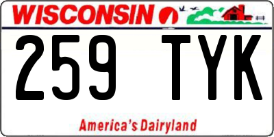 WI license plate 259TYK