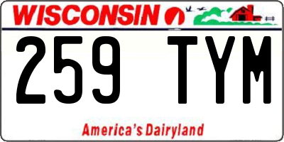 WI license plate 259TYM
