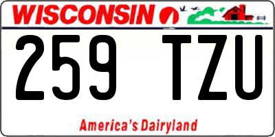 WI license plate 259TZU