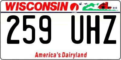 WI license plate 259UHZ