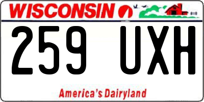 WI license plate 259UXH
