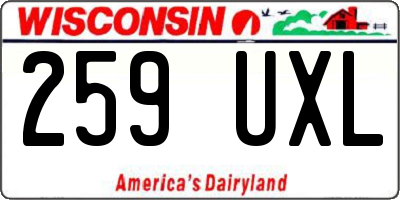 WI license plate 259UXL