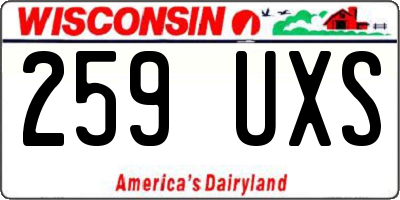 WI license plate 259UXS