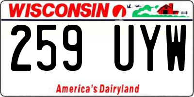 WI license plate 259UYW