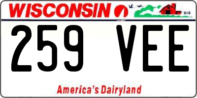 WI license plate 259VEE
