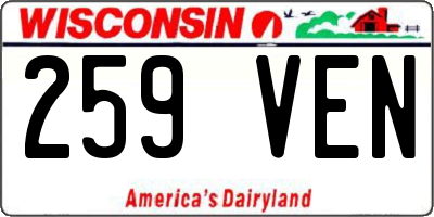 WI license plate 259VEN