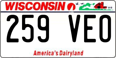 WI license plate 259VEO