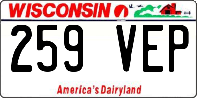 WI license plate 259VEP