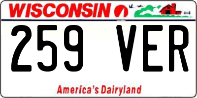 WI license plate 259VER